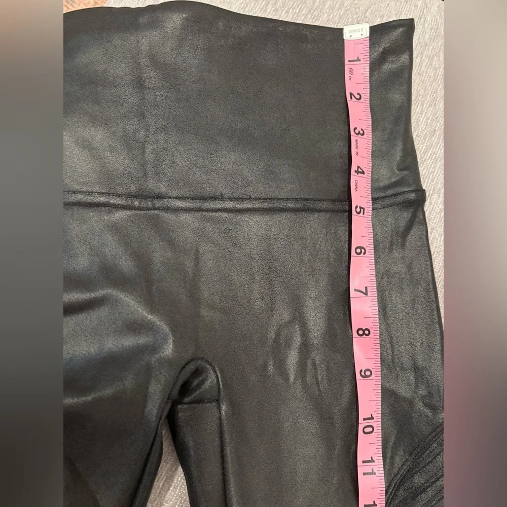 SPANX Black Faux Leather Leggings-size medium - Picture 11 of 16